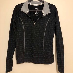 Black and grey quarter zip sweatshirt